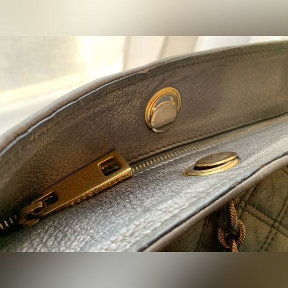 Marc Jacobs Astor Leather Quilted Shoulder Tote Bag Metallic - Picture 12 of 14